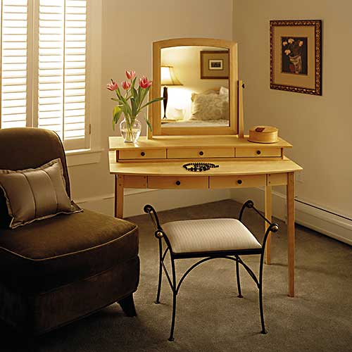 solid wood dressing table handcrafted in Vermont