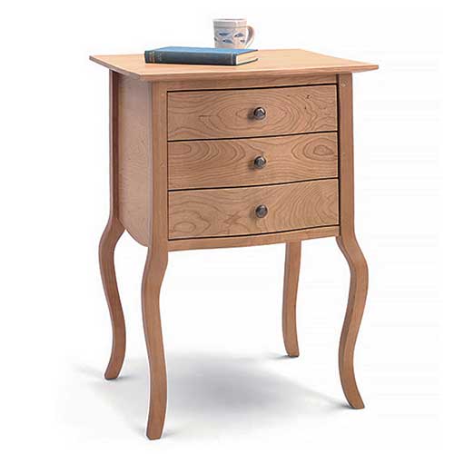 contemporary handcrafted solid wood nightstand