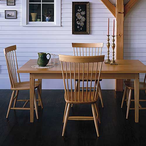 solid wood trestle base dining table made in VT