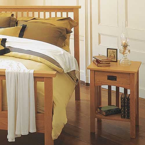 Solid wood Mission nighstand handcrafted in VT