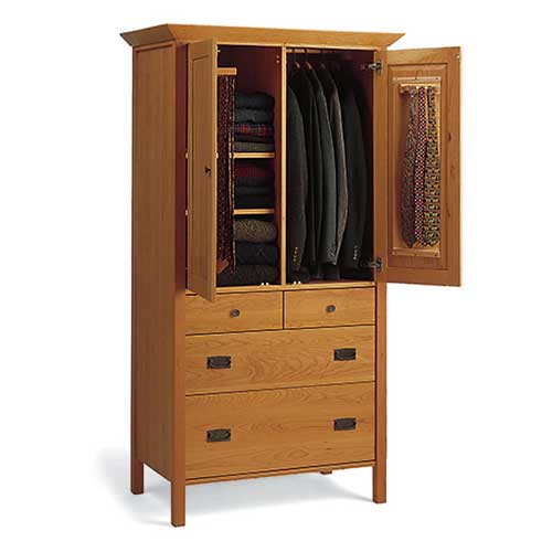 mission style solid wood bedroom armoire from VT