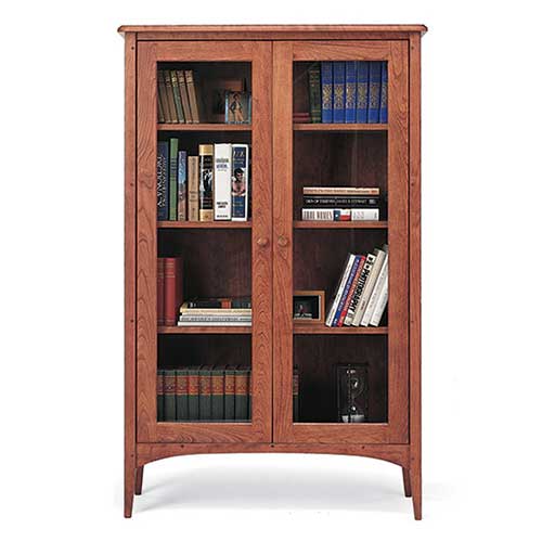 shaker style bookcase with doors handcrafted in VT