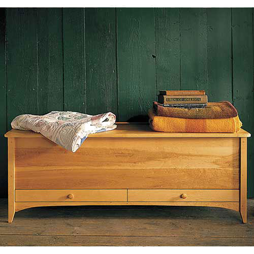 shaker style solid wood bedroom blanket chest