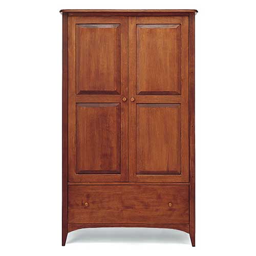 Solid wood bedroom armoire handcrafted in Vermont