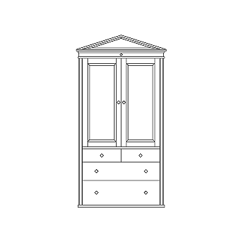 38" w  w/pediment top, starting at 6850