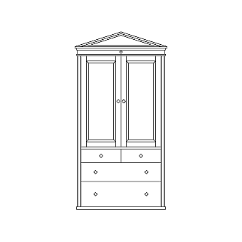 44" w  w/pediment top, starting at 7930