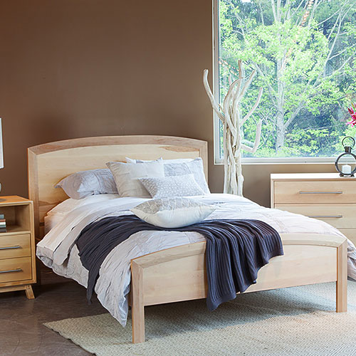Handcrafted solid wood platform bed from Vermont