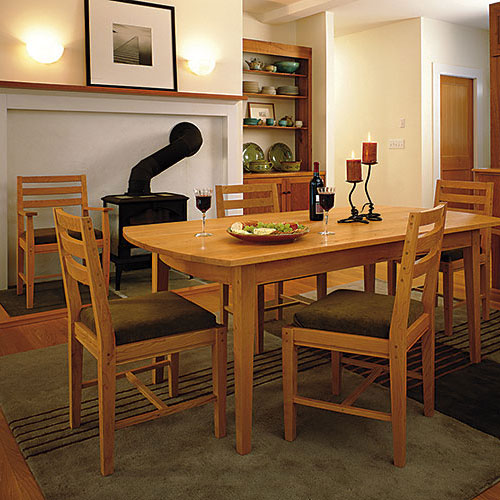 Solid wood cherry dining table made in Vermont