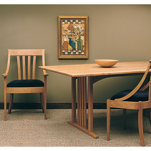 Hardwood dining table handcrafted in Vermont