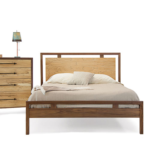 Solid wood bedroom bed handcrafted in vermont