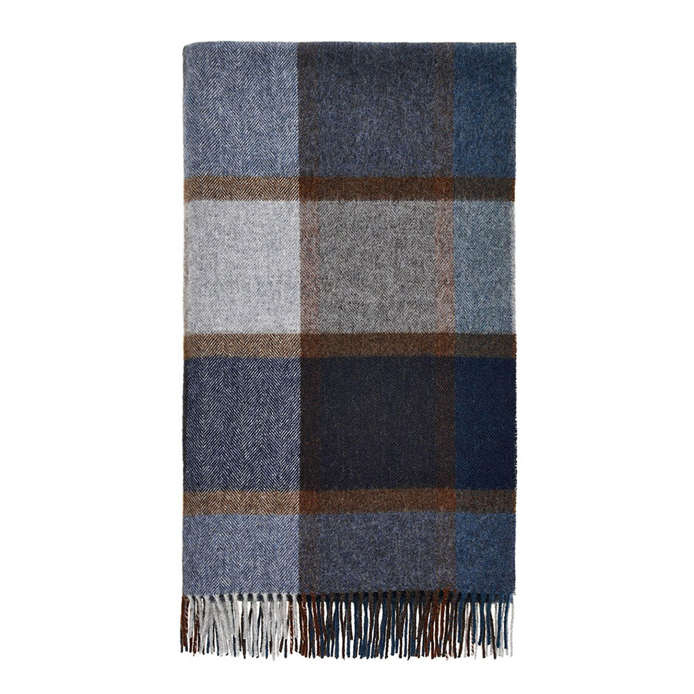 merino lambswool throw blue