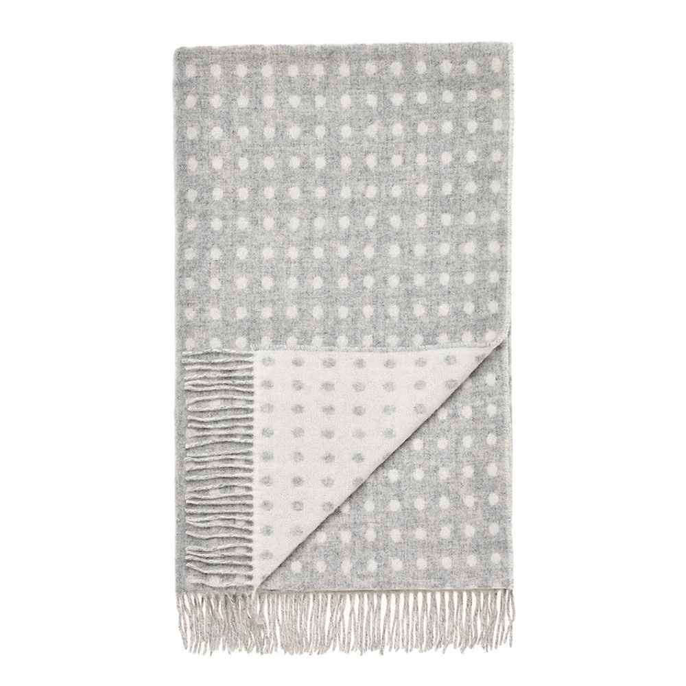 spot merino lambswool throw