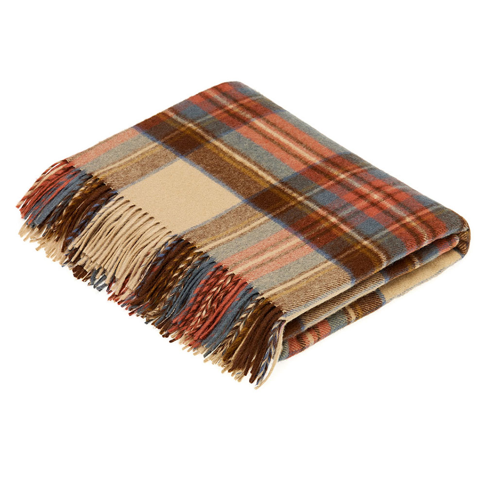 tartan plaid lambswool throw