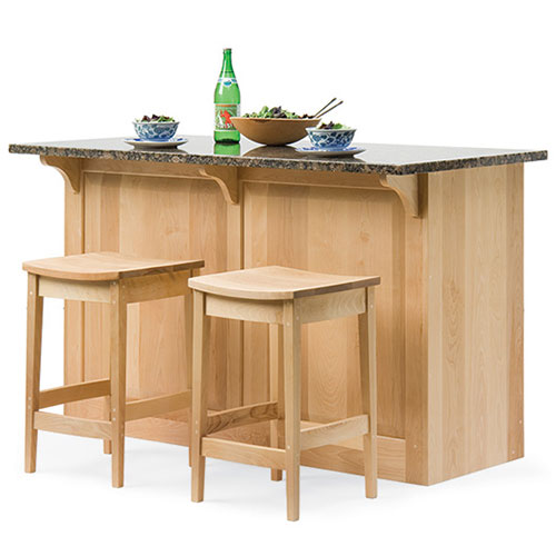 solid wood kitchen island handcrafted in Vermont