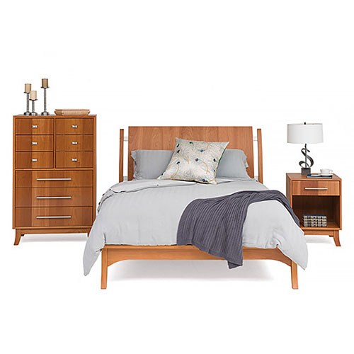 mid-century modern solid wood bedroom furniture