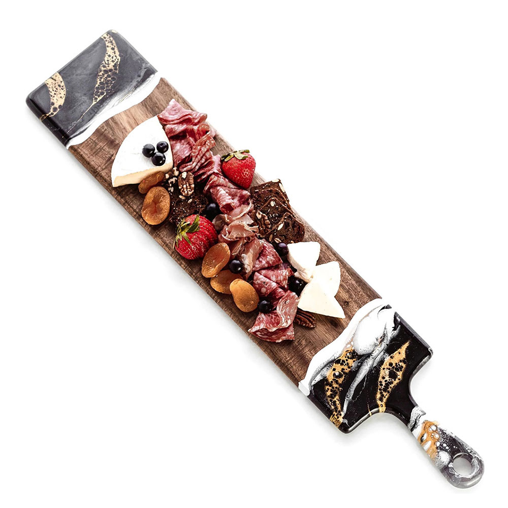 acacia wood and eco-friendly epoxy cutting board