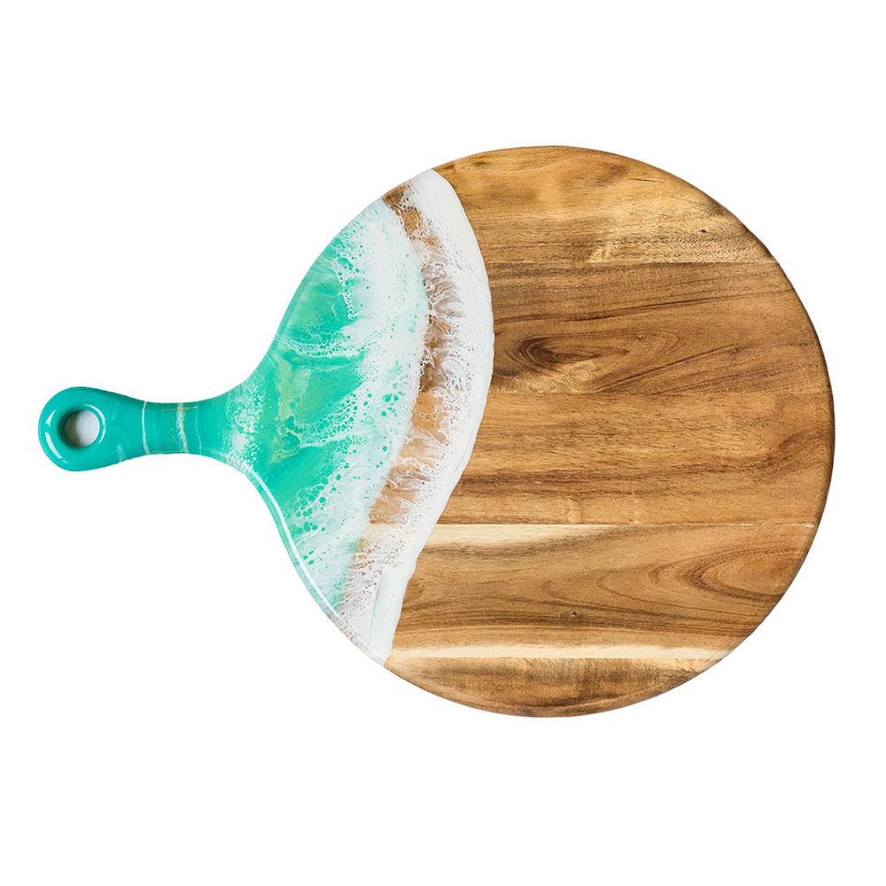 acacia wood and eco-friendly epoxy cutting board