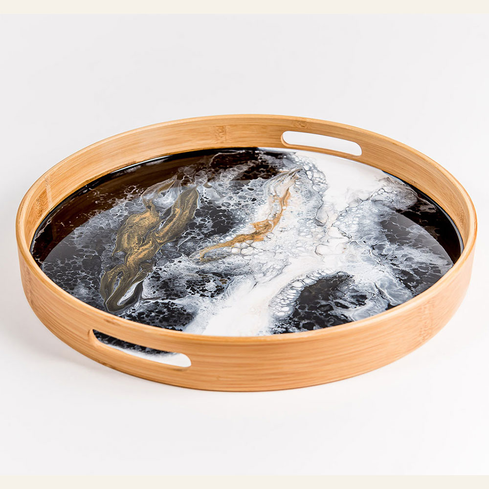 bamboo and eco-friendly epoxy serving tray