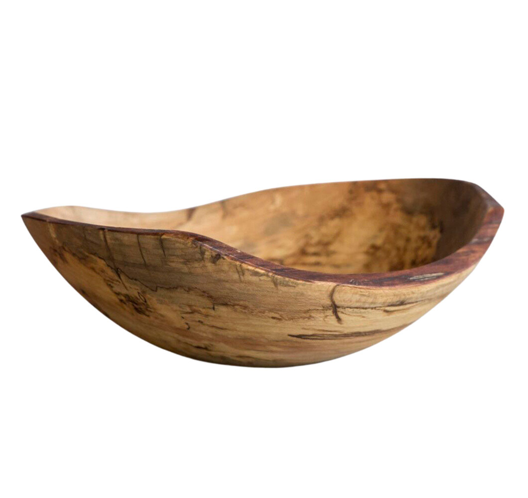 Live Edge Spalted Maple Oval Bowl