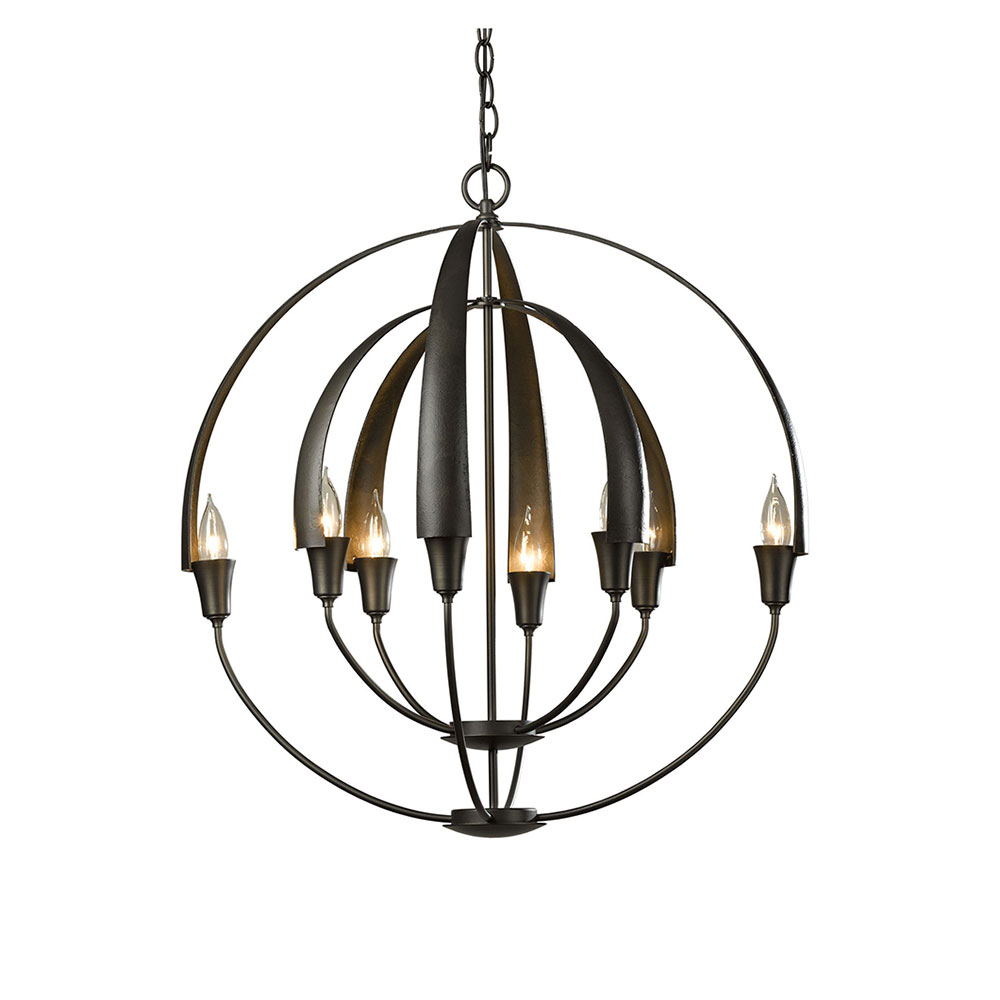 double cirque hand forged chandelier