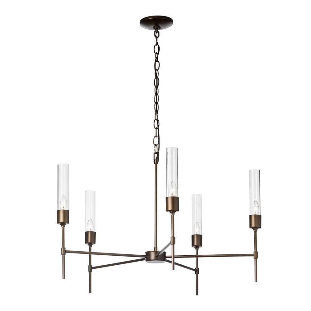 vela five arm hand forged chandelier