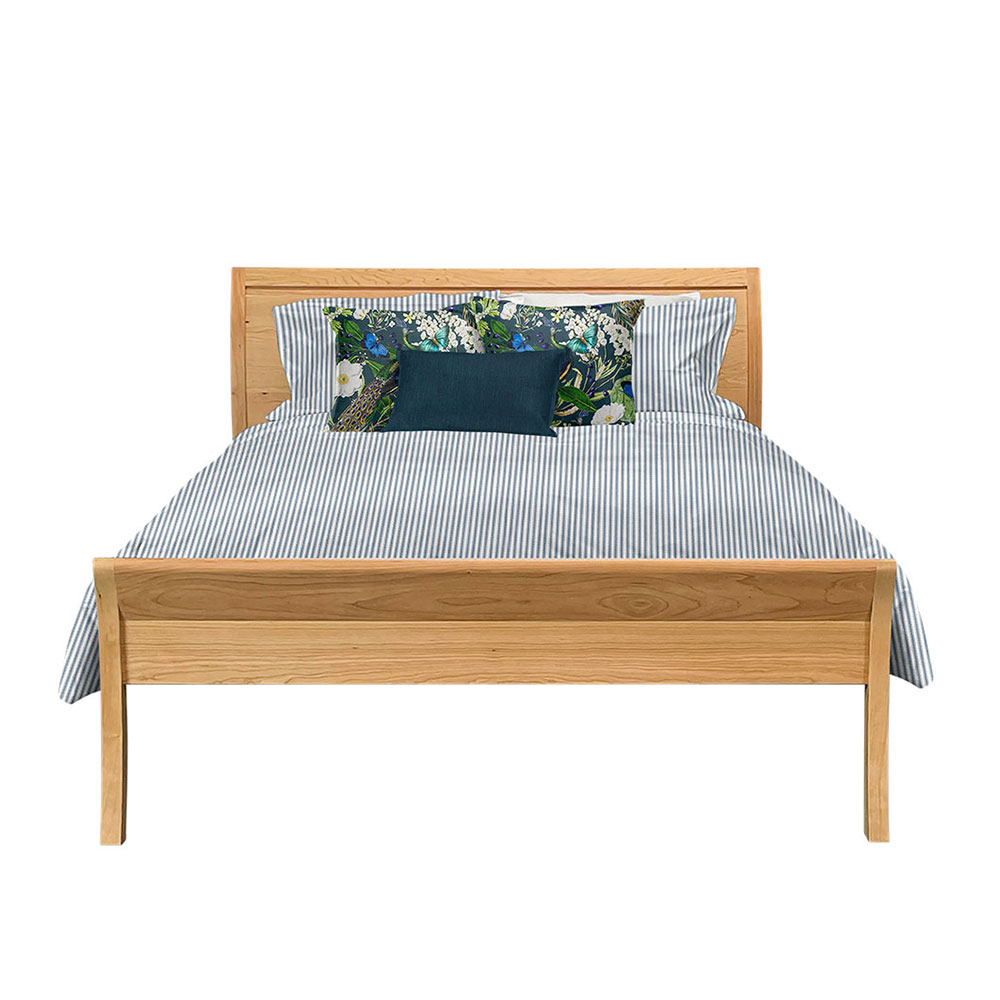 vernon bed cherry with 100% cotton custom bedding