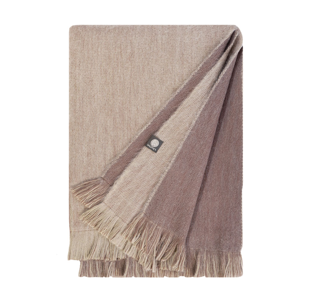 Alpaca Double Sided Throw - Chestnut