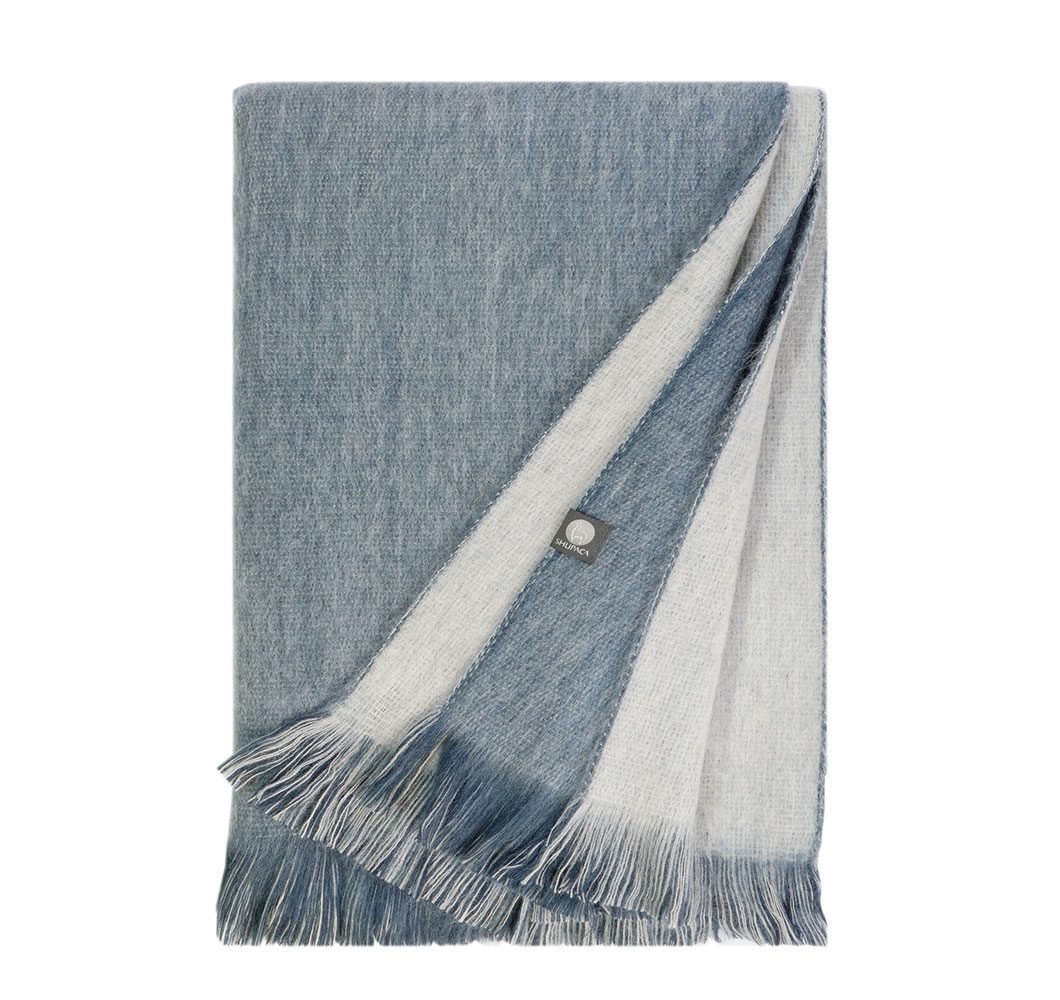 Alpaca Double Sided Throw - Coastal Fog