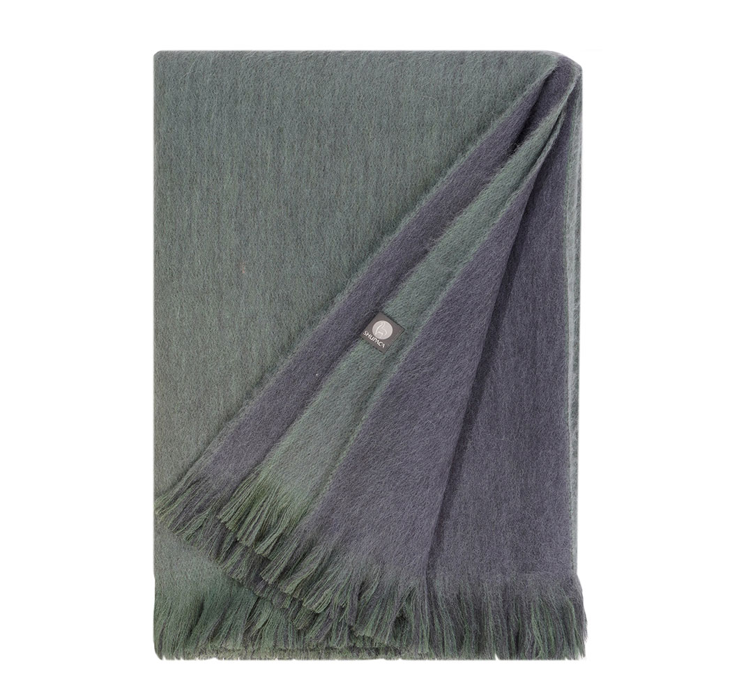 Alpaca Double Sided Throw - Emerald Tide