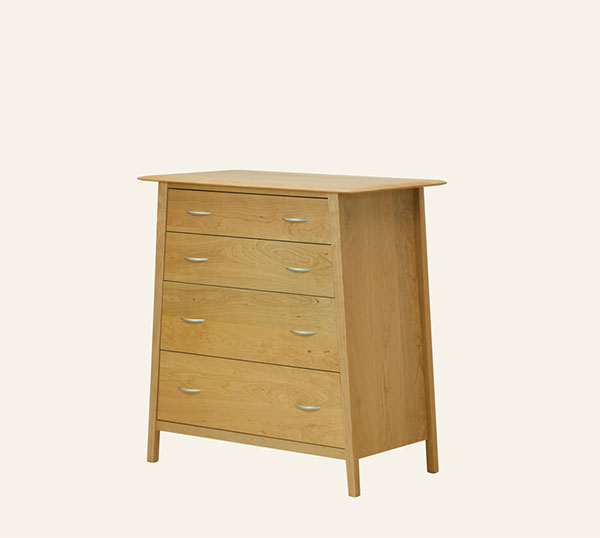 angled side dresser with 4 drawers