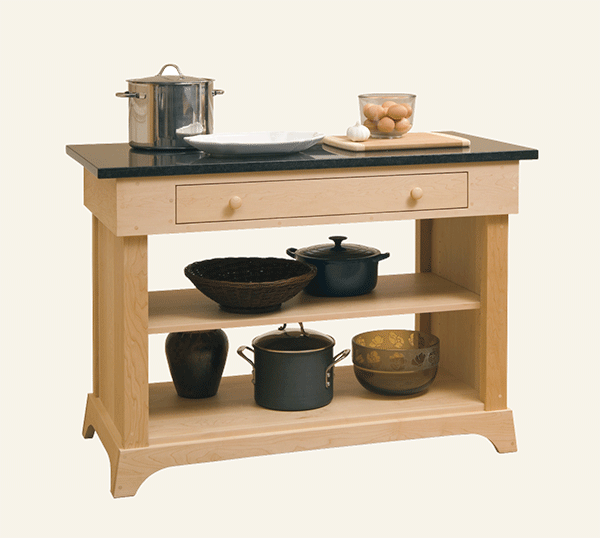 prep table with stock pot on top