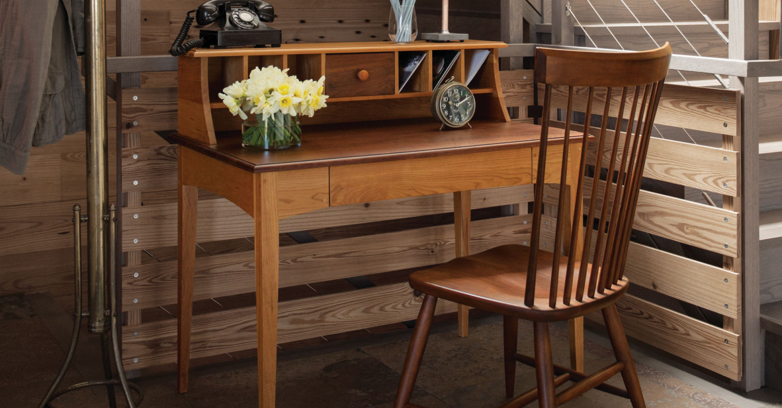 canterbury writing desk with a mason chair