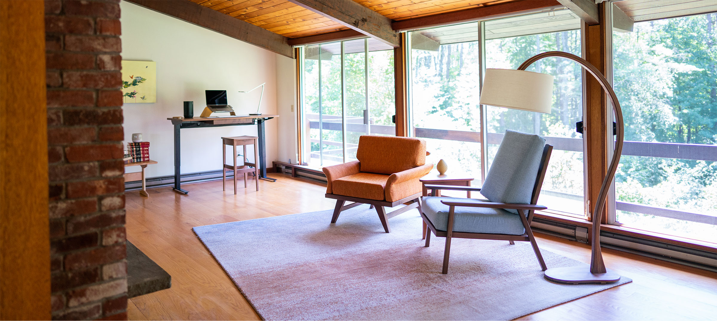 arlington & westmore chairs in a modern home with a wall of windows