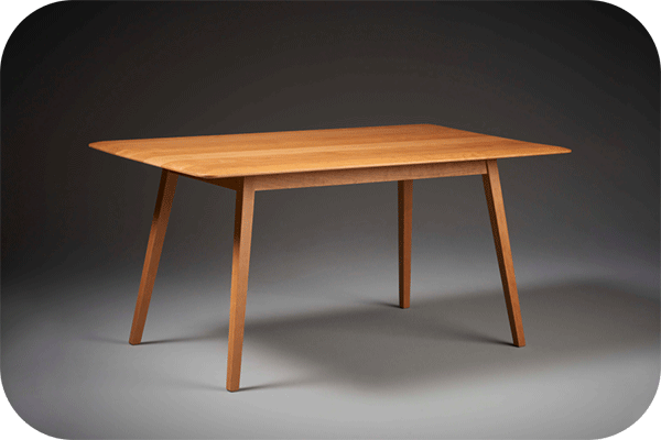 a modern simple cherry 4 leg dining table