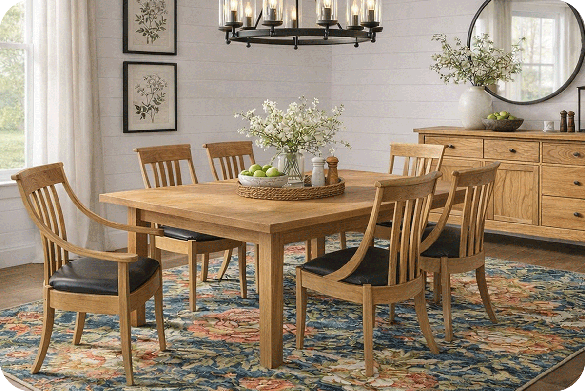 thetford hill dining table with norwich chairs