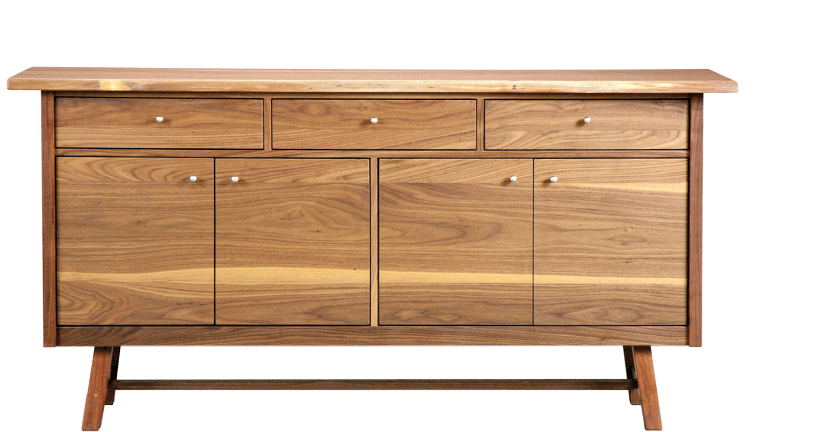 dover server in walnut with small round silver knobs