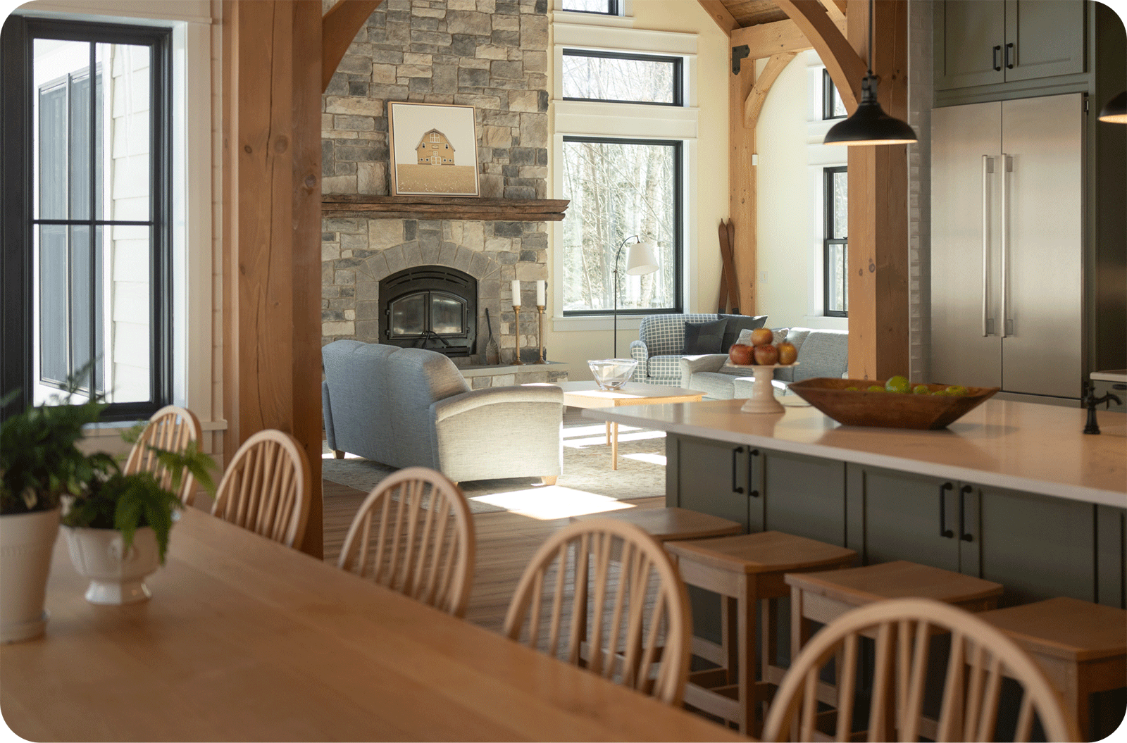 vermont ski house eat in kitchen for a big family