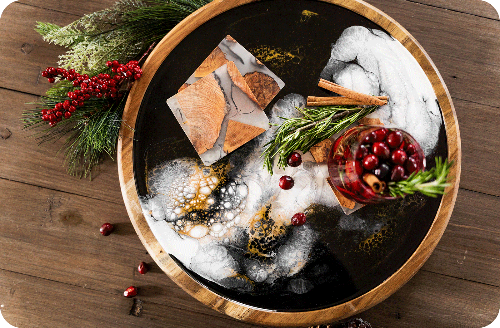 festive tray of food