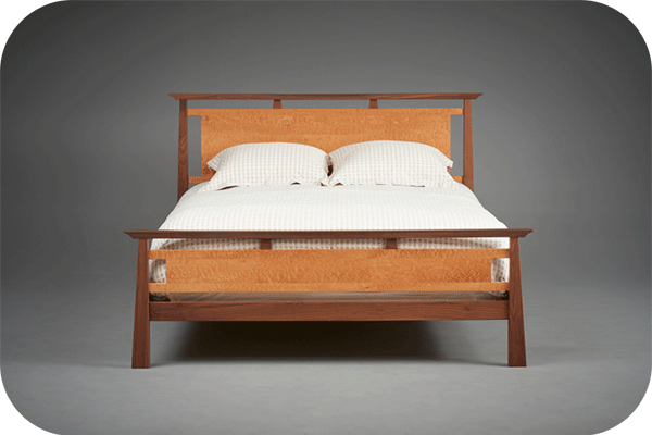 bed with 2 tones of wood