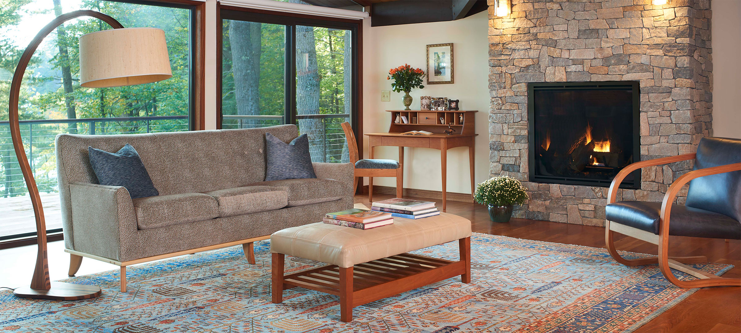 killington couch, benson floor lamp, woodstock coffee table, benson chair