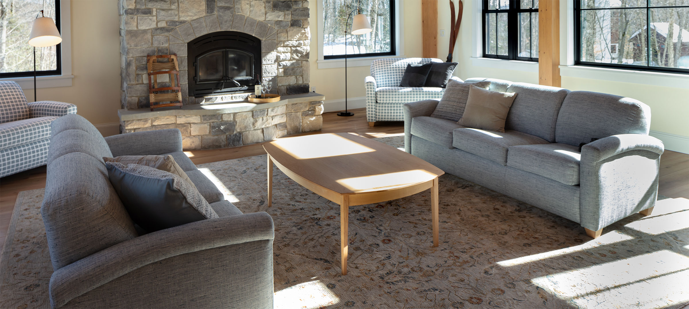 rupert living room seating in a Vermont Ski house