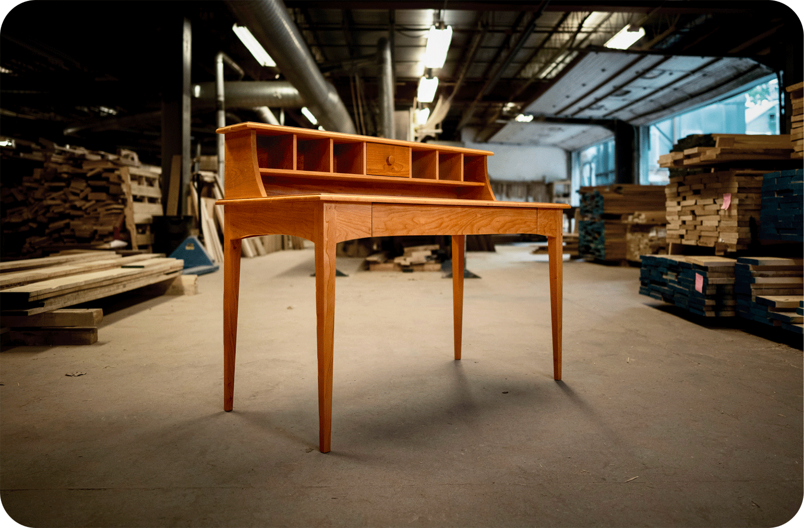 writing desk in workshop