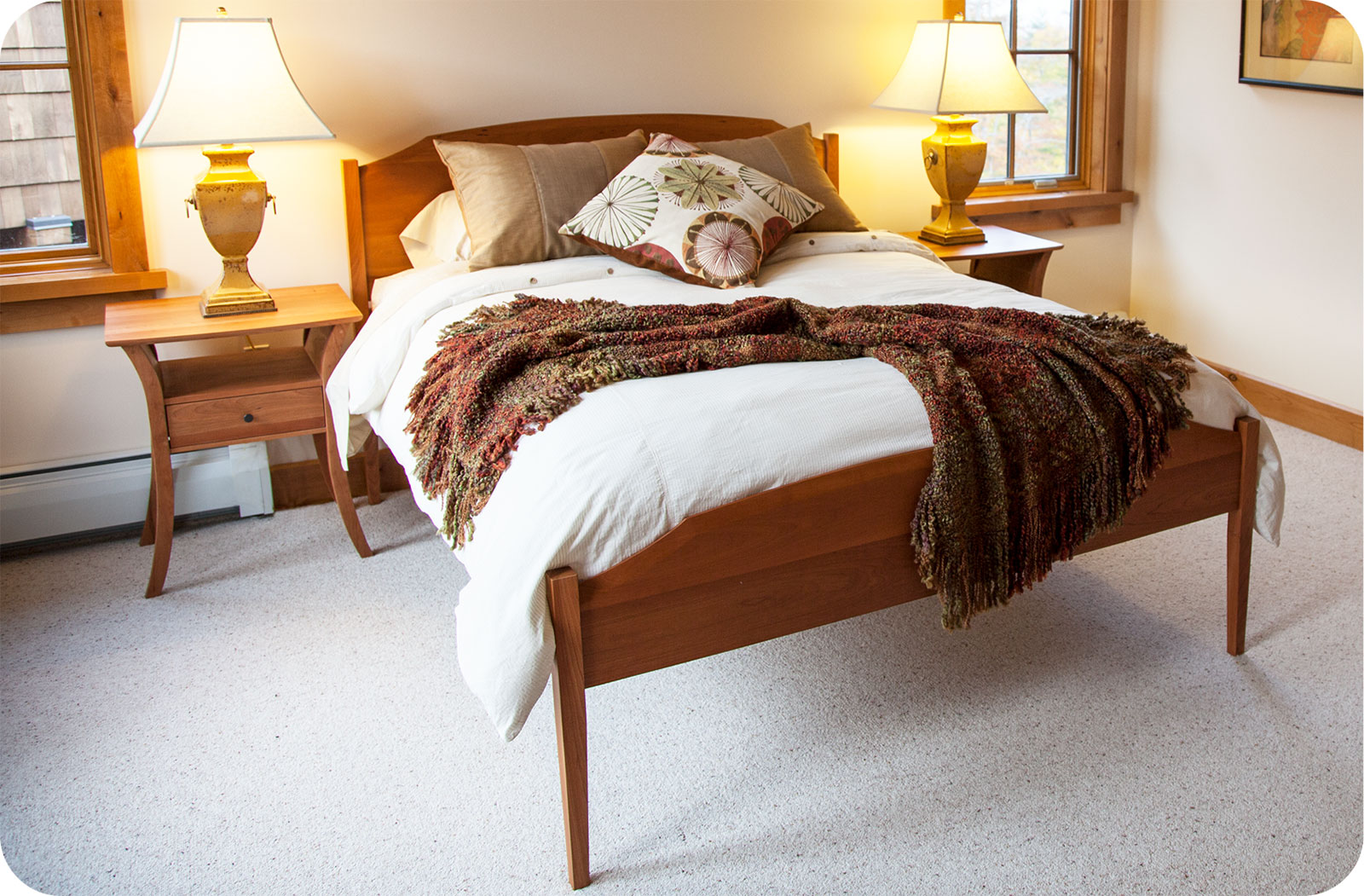 chelsea bed and vernon nightstand in cherry