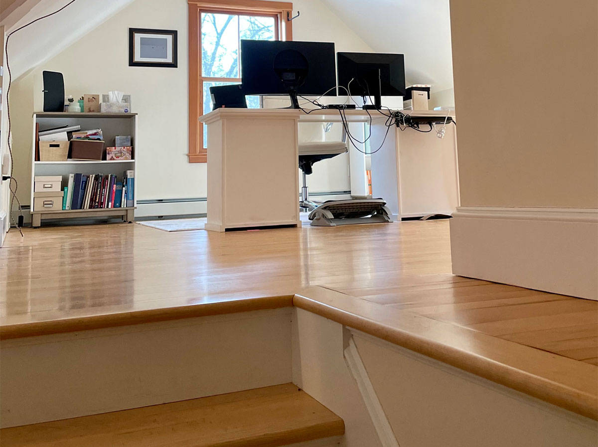 office in the attic space