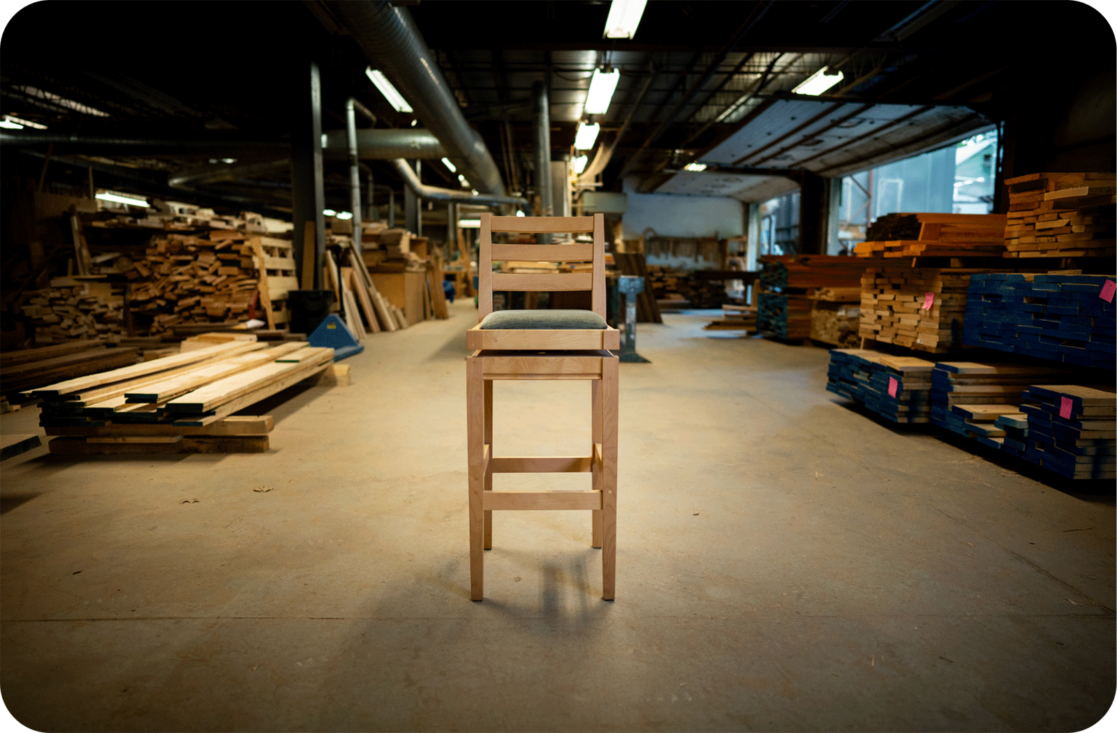 barstool in the workshop