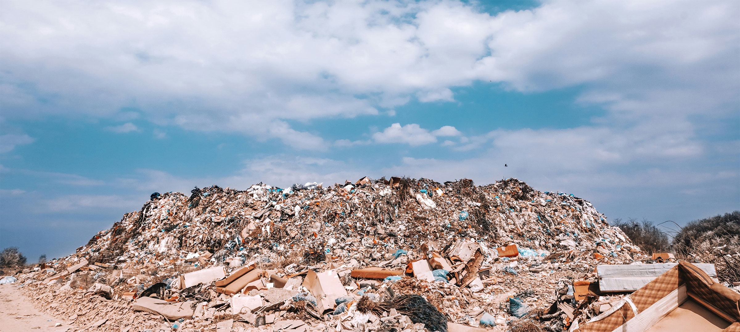 a huge pile of furniture trash