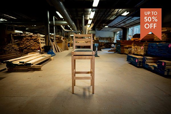 barstool in wood shop