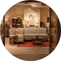 looking into a showroom