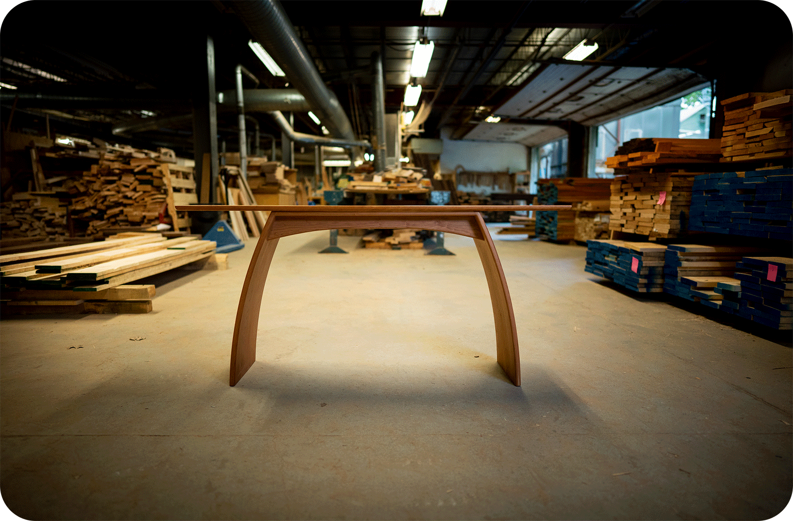 console table in the workshop