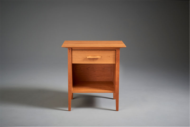 nightstand with one drawer and an open shelf